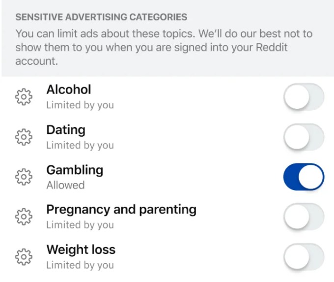 Reddit is rolling out toggles to limit certain category of ads