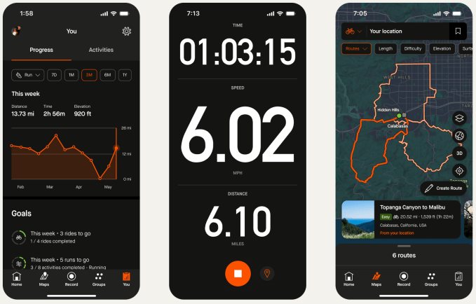 Strava's new dark mode