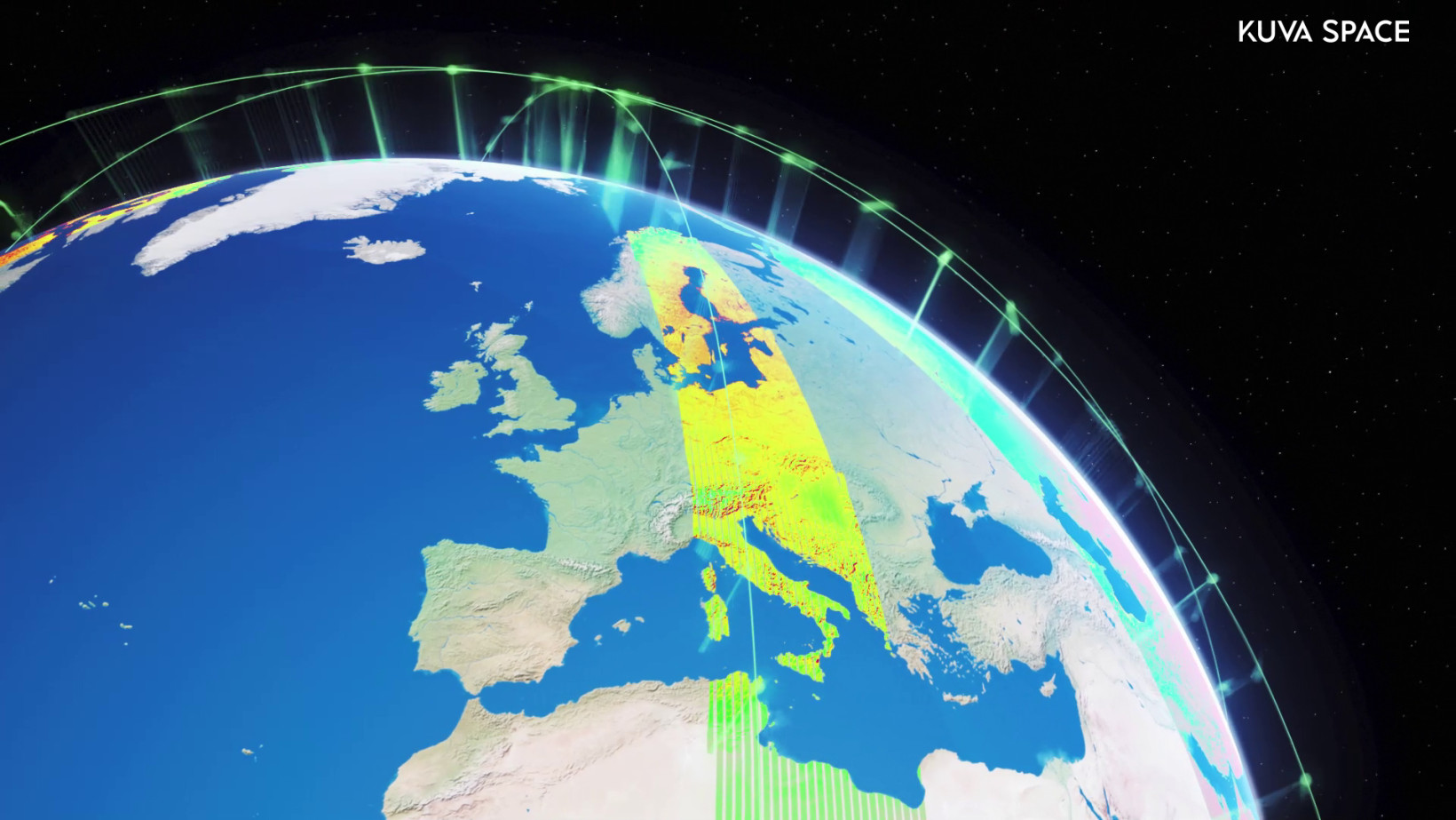 Graphic showing the Kuva Space constellation