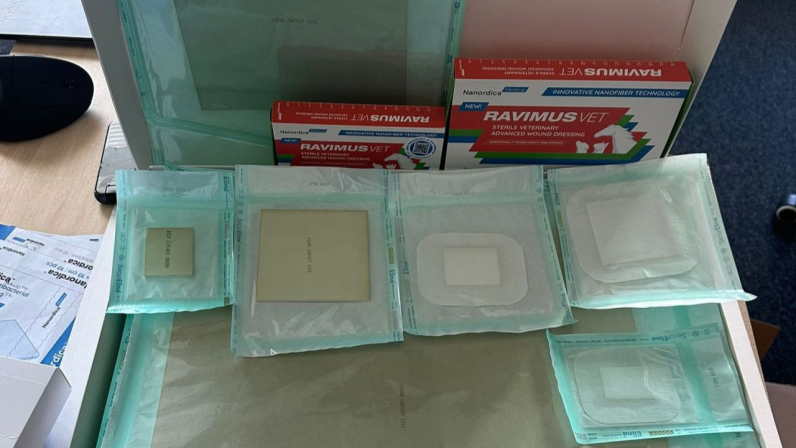 Antibacterial wound dressings in various sizes by Nanordika Medical 