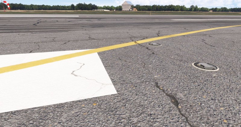 The flight sim models the cracks in the runway of the Belgrade airport.