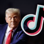 Trump and TikTok logo