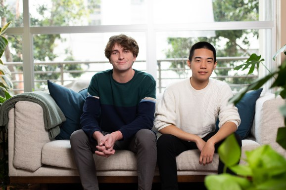 Finn Mallery, left, and Kenson Chung, the co-founders of Origami Agents, at their San Francisco office. (Credit: Origami Agents)